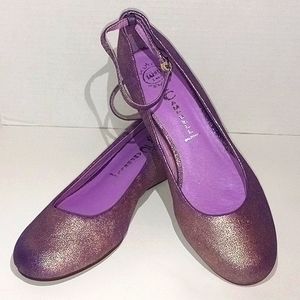 Jeffrey Campbell Tahiti Last Purple Glitter Hidden Wedge size 8.5
